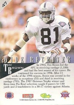 1995 Classic NFL Experience #47 Tim Brown Back