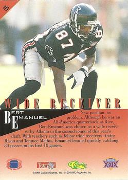 1995 Classic NFL Experience #5 Bert Emanuel Back