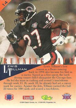 1995 Classic NFL Experience #14 Lewis Tillman Back
