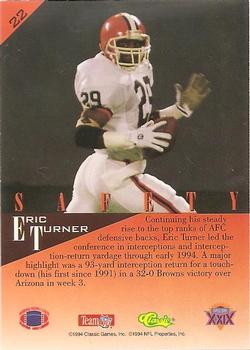 1995 Classic NFL Experience #22 Eric Turner Back