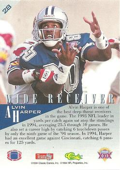 1995 Classic NFL Experience #28 Alvin Harper Back