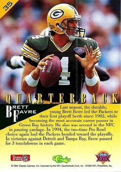 1995 Classic NFL Experience #35 Brett Favre Back