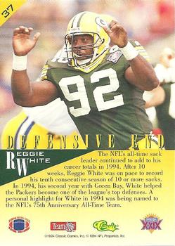 1995 Classic NFL Experience #37 Reggie White Back