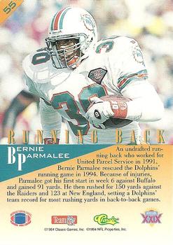 1995 Classic NFL Experience #55 Bernie Parmalee Back