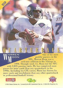 1995 Classic NFL Experience #59 Warren Moon Back
