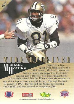 1995 Classic NFL Experience #67 Michael Haynes Back