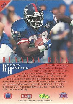 1995 Classic NFL Experience #69 Rodney Hampton Back
