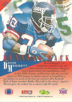 1995 Classic NFL Experience #70 Dave Meggett Back