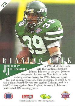 1995 Classic NFL Experience #72 Johnny Johnson Back