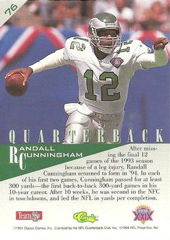 1995 Classic NFL Experience #76 Randall Cunningham Back