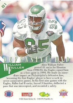 1995 Classic NFL Experience #81 William Fuller Back