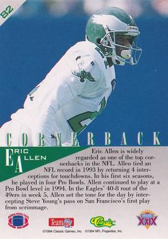 1995 Classic NFL Experience #82 Eric Allen Back