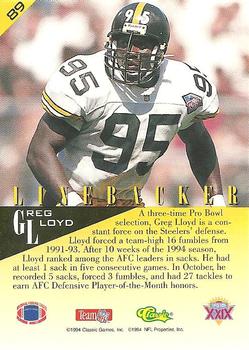 1995 Classic NFL Experience #89 Greg Lloyd Back