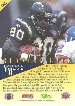 1995 Classic NFL Experience #96 Natrone Means Back