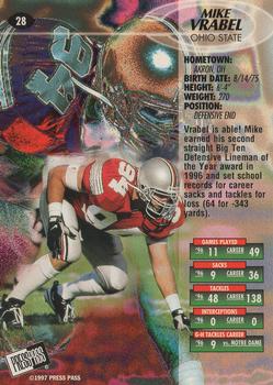 1997 Press Pass #28 Mike Vrabel Back