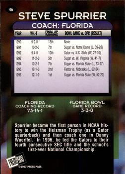 1997 Press Pass #46 Steve Spurrier Back