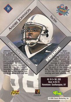 1996 Classic NFL Rookies #14 Andre Johnson Back