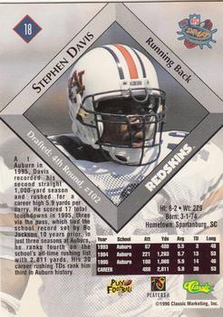 1996 Classic NFL Rookies #18 Stephen Davis Back