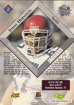 1996 Classic NFL Rookies #21 Jimmy Herndon Back