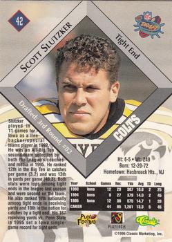1996 Classic NFL Rookies #42 Scott Slutzker Back