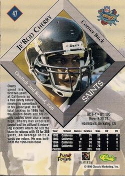 1996 Classic NFL Rookies #47 Je'Rod Cherry Back