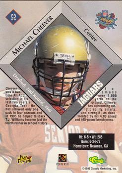 1996 Classic NFL Rookies #52 Michael Cheever Back