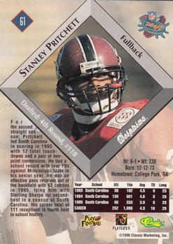 1996 Classic NFL Rookies #61 Stanley Pritchett Back