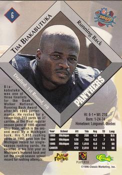 1996 Classic NFL Rookies #6 Tim Biakabutuka Back