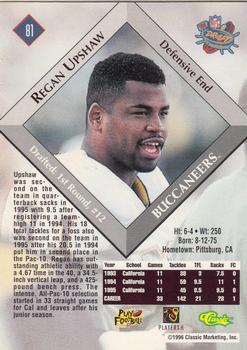 1996 Classic NFL Rookies #81 Regan Upshaw Back