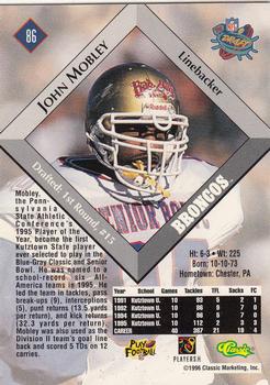 1996 Classic NFL Rookies #86 John Mobley Back