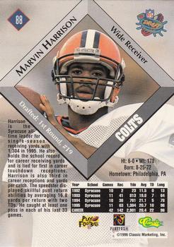 1996 Classic NFL Rookies #88 Marvin Harrison Back