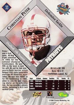 1996 Classic NFL Rookies #33 Christian Peter Back