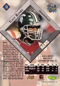 1996 Classic NFL Rookies #50 Tony Banks Back