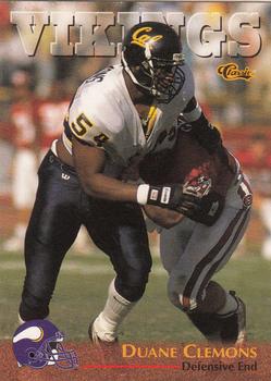 1996 Classic NFL Rookies #8 Duane Clemons Front