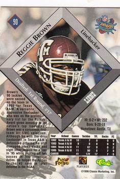 1996 Classic NFL Rookies #90 Reggie Brown Back