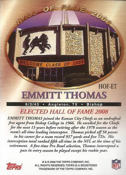 2008 Topps - Hall of Fame #HOF-ET Emmitt Thomas Back