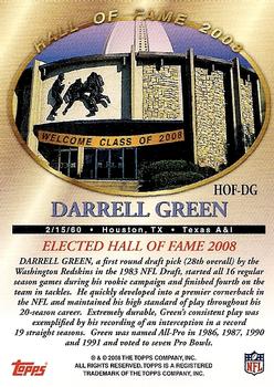 2008 Topps - Hall of Fame #HOF-DG Darrell Green Back