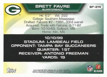 2008 Topps - Brett Favre Collection #BF-219 Brett Favre Back