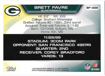 2008 Topps - Brett Favre Collection #BF-228 Brett Favre Back