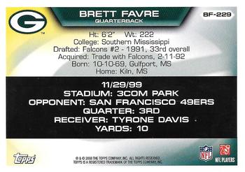 2008 Topps - Brett Favre Collection #BF-229 Brett Favre Back
