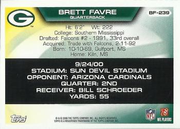 2008 Topps - Brett Favre Collection #BF-239 Brett Favre Back