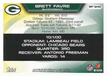 2008 Topps - Brett Favre Collection #BF-240 Brett Favre Back