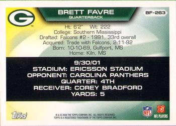 2008 Topps - Brett Favre Collection #BF-263 Brett Favre Back