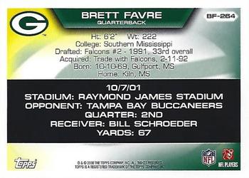 2008 Topps - Brett Favre Collection #BF-264 Brett Favre Back