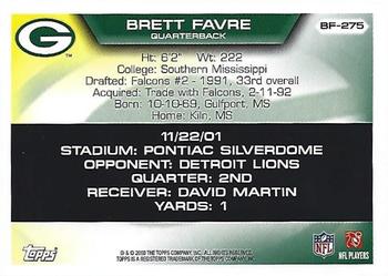 2008 Topps - Brett Favre Collection #BF-275 Brett Favre Back