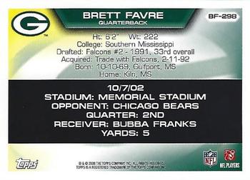 2008 Topps - Brett Favre Collection #BF-298 Brett Favre Back