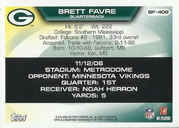 2008 Topps - Brett Favre Collection #BF-408 Brett Favre Back