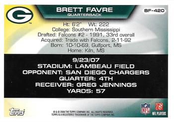 2008 Topps - Brett Favre Collection #BF-420 Brett Favre Back
