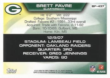 2008 Topps - Brett Favre Collection #BF-437 Brett Favre Back