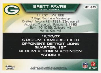 2008 Topps - Brett Favre Collection #BF-441 Brett Favre Back